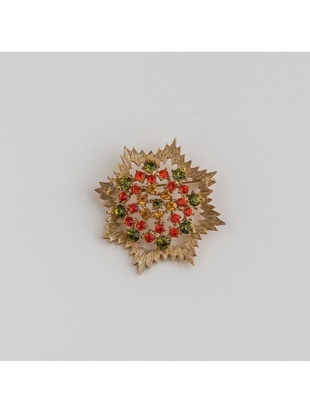 Jonquil by Sarah Coventry Brooch Crystal Rhinestone Pave Gold Tone